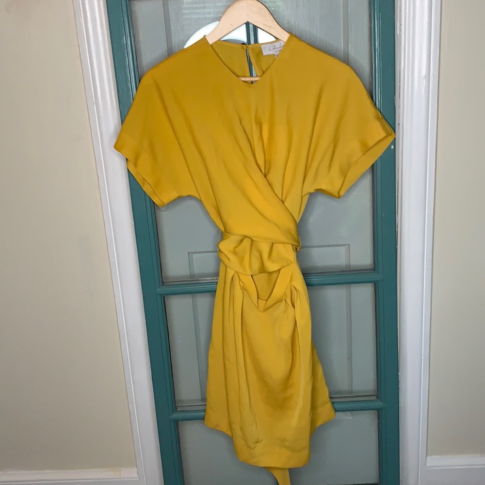 Mustard yellow cutout dress NWT